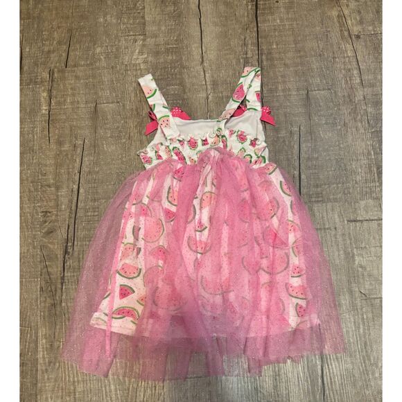 Goodlad Girls Dress 3T Watermelon Print Tutu Overlay Pink Summer Sundress - Picture 3 of 3